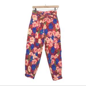 Zara Floral Print High Waist Jogger Pant XS